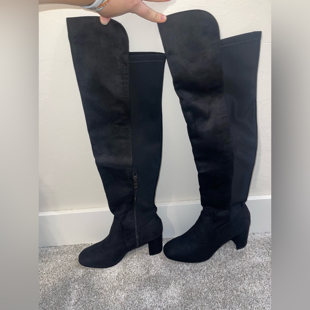 New York & Company Black Luna Over the Knee Boots